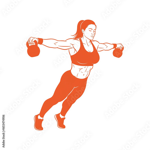Woman Training with Dumbbells Generative AI