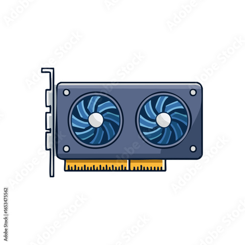 Computer Graphics Card with Dual Fans and Expansion Slot Connector