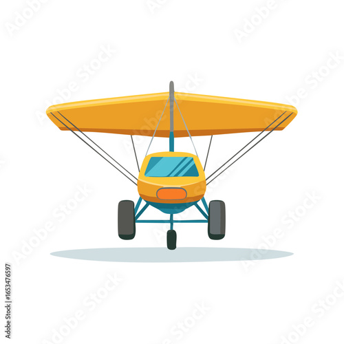 Illustration of Yellow Ultralight Aircraft for Recreational Flying