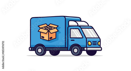 Transporting Boxes in Urban Environment - Illustration Viewpoint of Logistics Concept