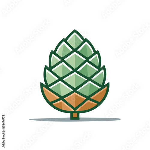 Simple hop cone vector icon graphic for beer brewing and brewery logos