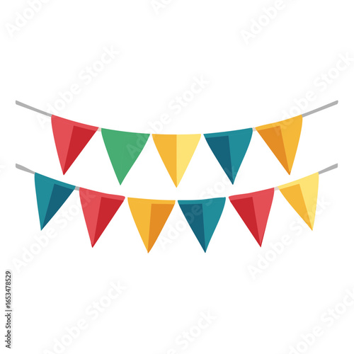 Colorful Bunting Banner for Party Decorations. Holiday, Birthday, and Festive Theme.