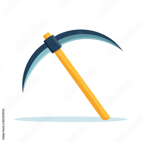 Cartoon pickaxe isolated on a white background, mining equipment illustration
