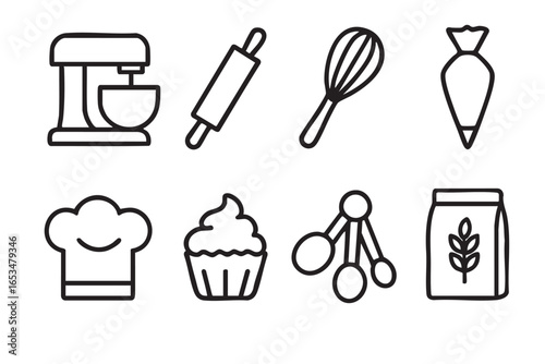 Kitchen Tools, Home, Illustration, Culinary Environment, Top View, Creative Cooking Concept