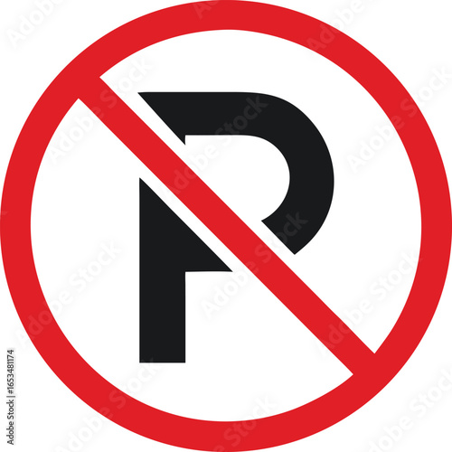 No Parking Sign Symbol Illustration