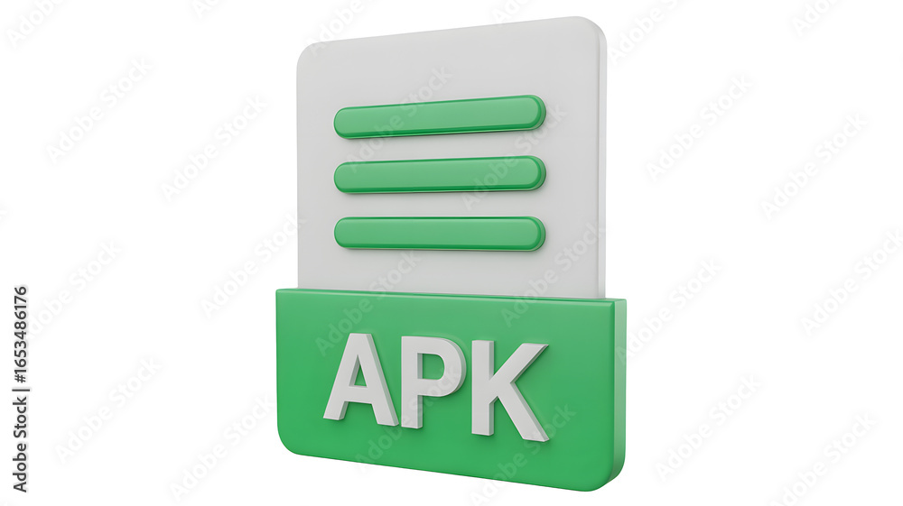 Fototapeta premium Modern APK file icon for software installation and digital content management