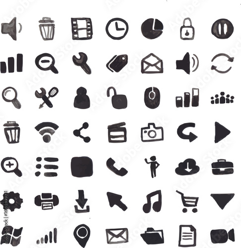 black and white icons