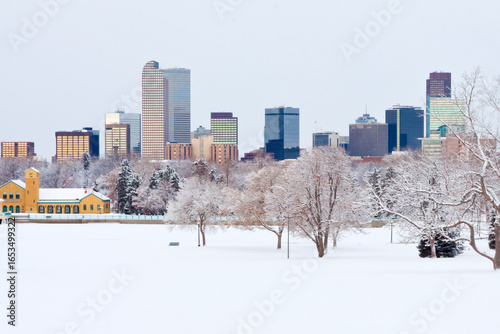 Tranquil Downtown Denver Winter Skyline