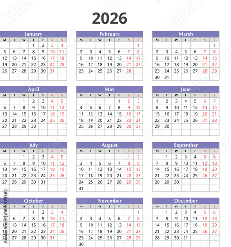 calendar for 2026