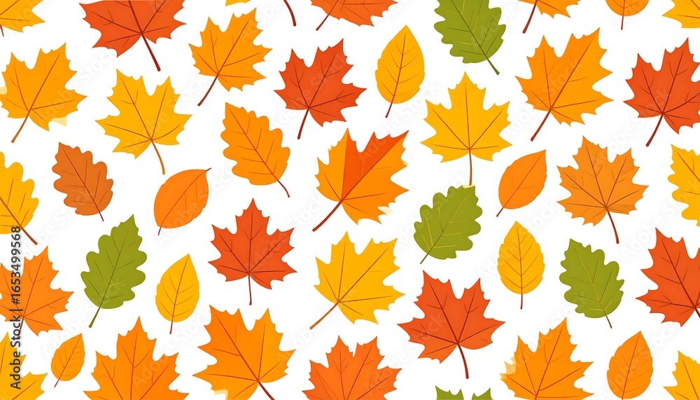 Fototapeta premium Autumn leaves pattern on white background