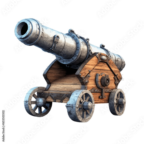old cannon isolated on white