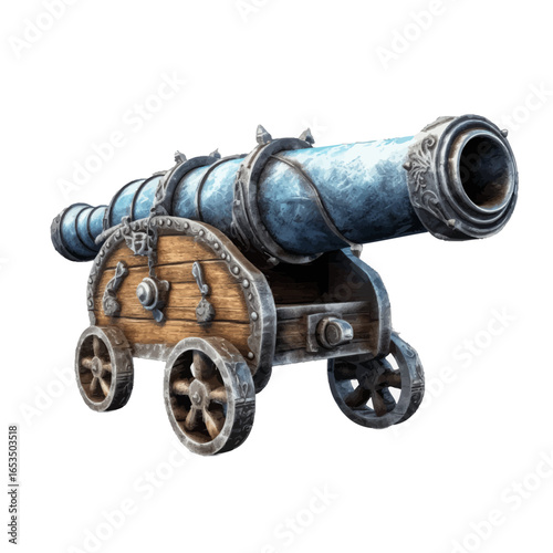 old cannon on white background
