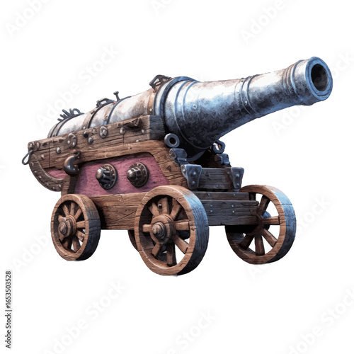 old cannon isolated on white