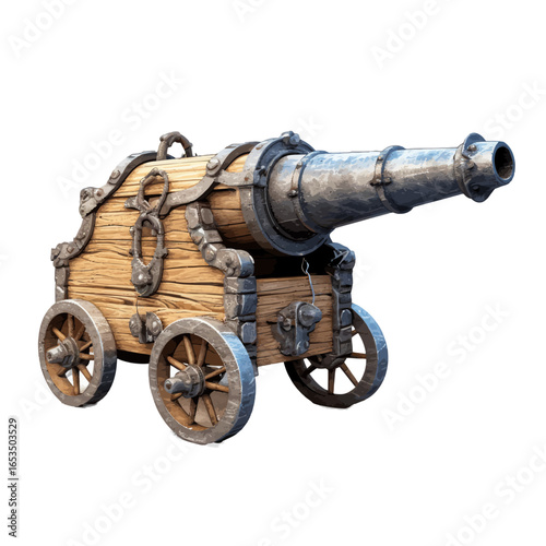 old cannon isolated on white