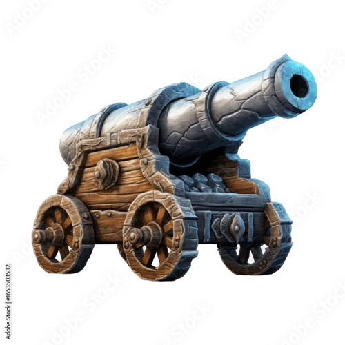 old cannon isolated on white