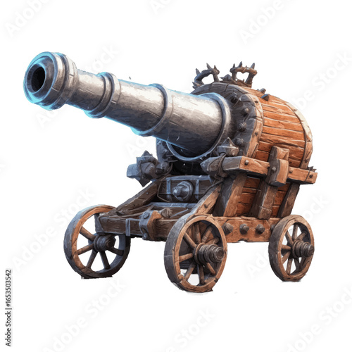 old cannon isolated on white