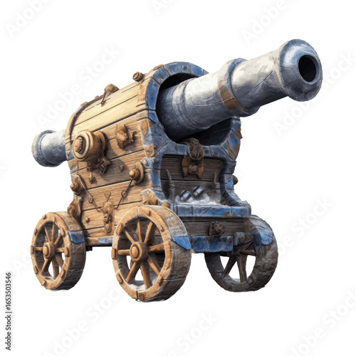 old cannon on white background