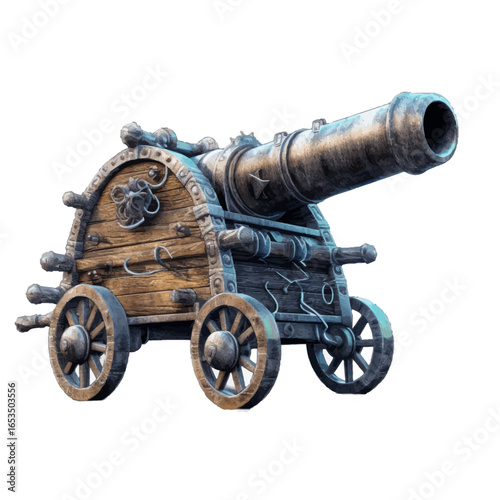 old cannon isolated on white