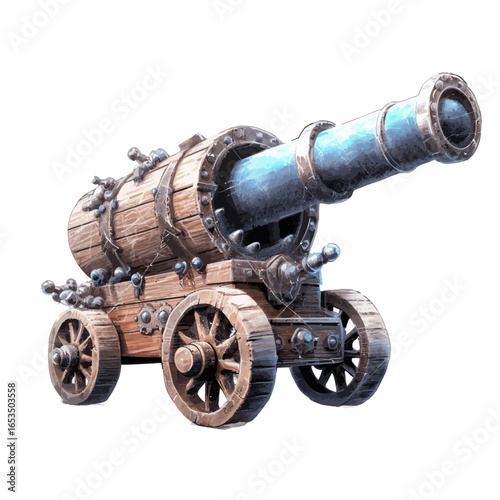old cannon isolated on white