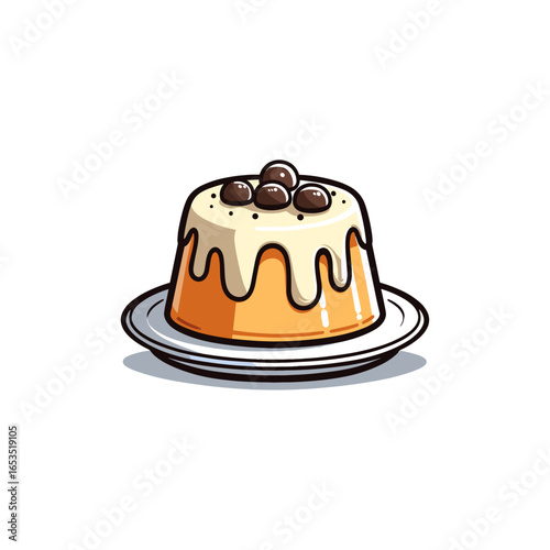 Pudding with Chocolate Balls