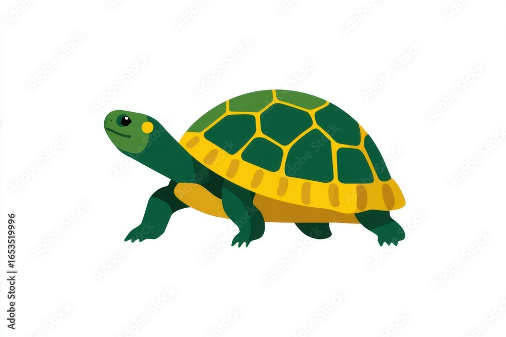 Obraz premium Charming Turtle in Minimalist White Space