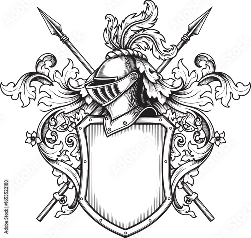 Wallpaper Mural Empty Medieval Coat of Arms Shield Vector Torontodigital.ca