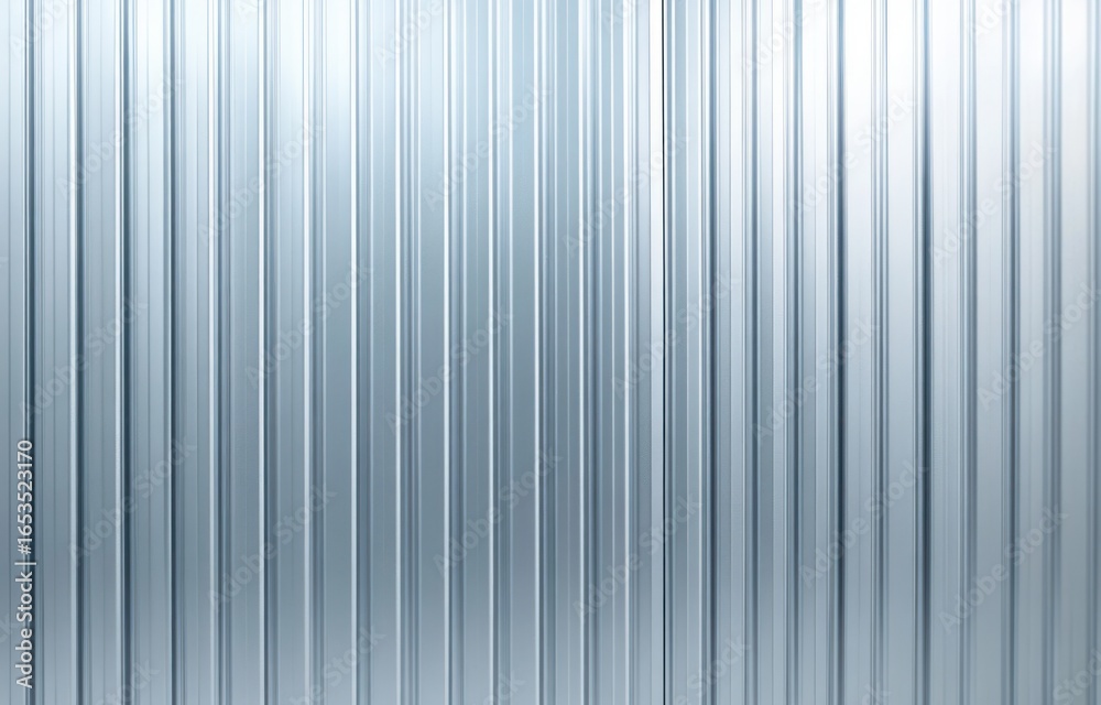 Obraz premium Smooth metallic surface with vertical ridges creating a reflective industrial pattern