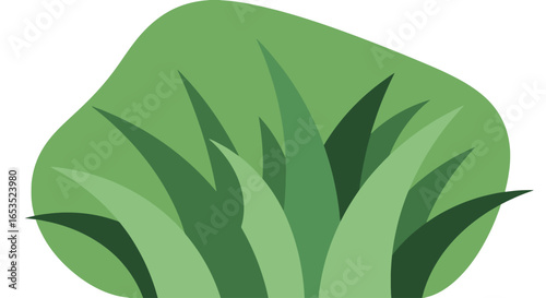 Lush Green Grass Clump Graphic Illustration for Landscaping Design and Eco-Friendly Gardening Projects, Ideal for Website Elements and Nature-Inspired Visuals