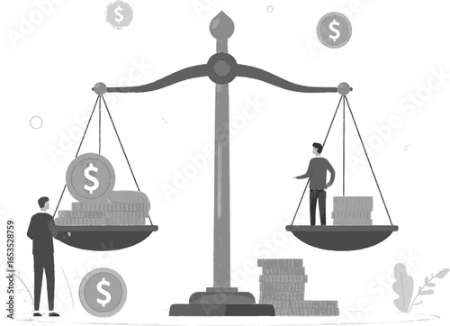 Profit and Loss Balance Scale Vector Illustration