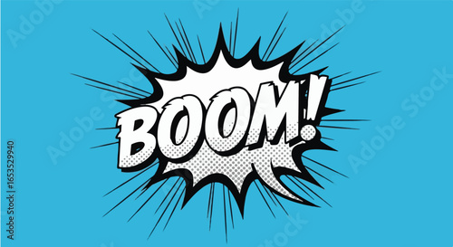 Boom! Comic Book Explosion Vector Illustration