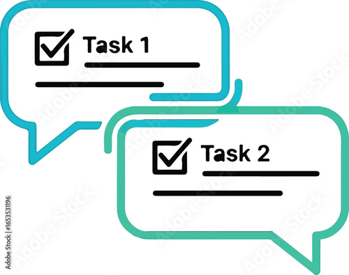 Completed task checklist illustration, vector graphic design