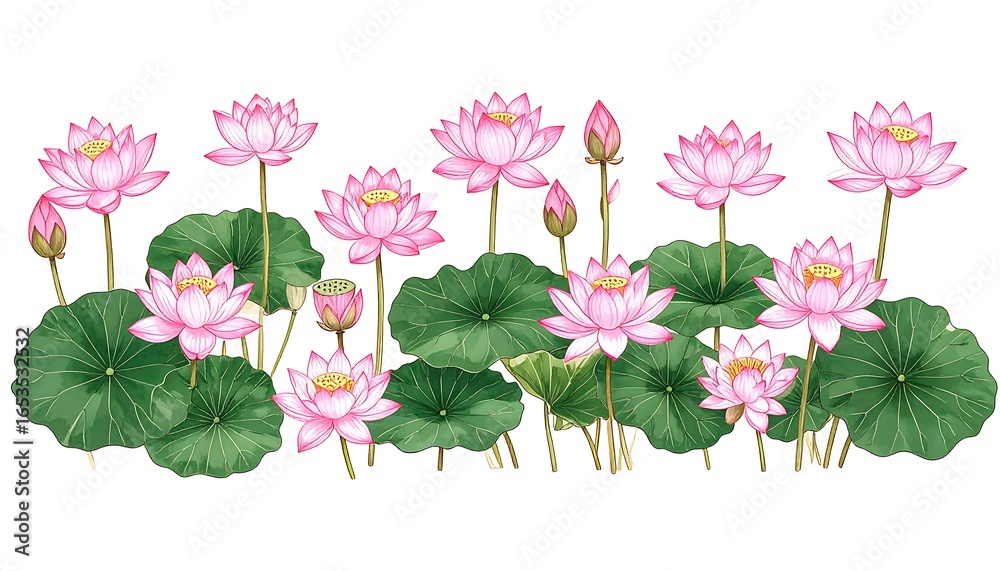 Obraz premium Pink lotus flowers in a pond
