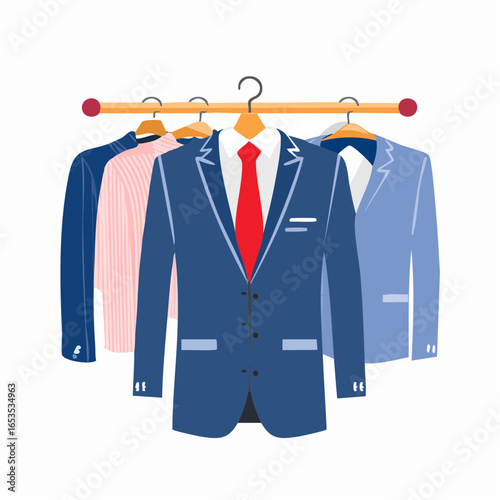 男子服小売業とメンズファッション販売を表すベクター図