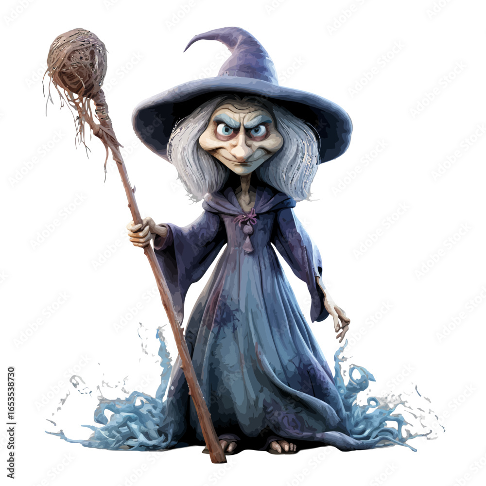 Obraz premium halloween witch with broom