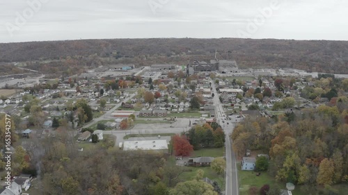 Pennsylvania Steel Mill Town - Autumn - Drone Shot