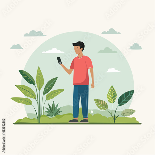 Flat vector about digital detox lifestyle.