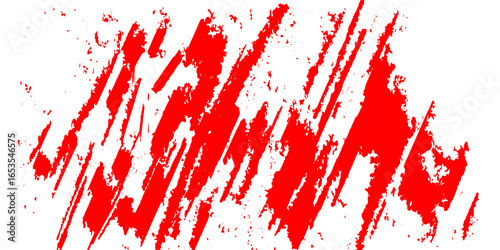 Straight red ink vector lines pack. Bloody color long and round hand-drawn brushstroke text highlights, frames, circles. Asian calligraphy brushstroke set. Rough grunge abstract blood color scribbles