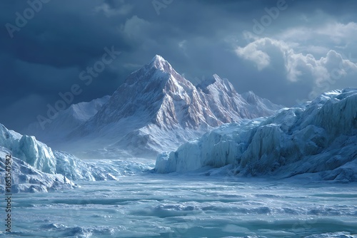 Wallpaper Mural Snow covered mountains in winter Torontodigital.ca