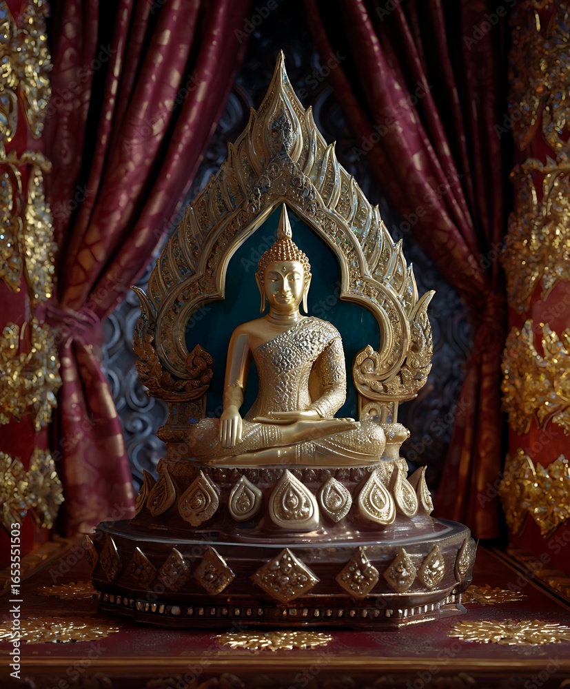 Fototapeta premium Peaceful Buddha image representing mindfulness and calm