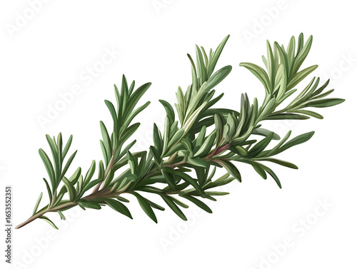 Fresh rosemary sprig isolated on transparent background