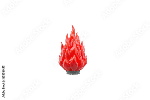 Red flame fire isolated transparent background burning heat energy glowing element hot Red flame isolated transparent background glowing and burning with intense heat symbolizing energy