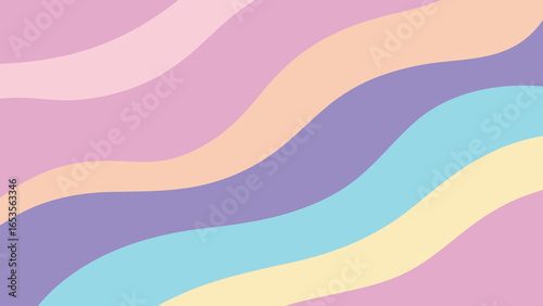Pastel Wavy Stripes transparency background in Soft Colors pattern