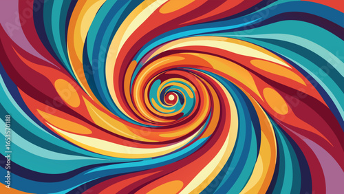 Swirling Abstract transparency background of Vivid Colorful Waves vector illustration