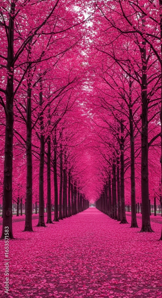 Fototapeta premium Pink Blossom Avenue