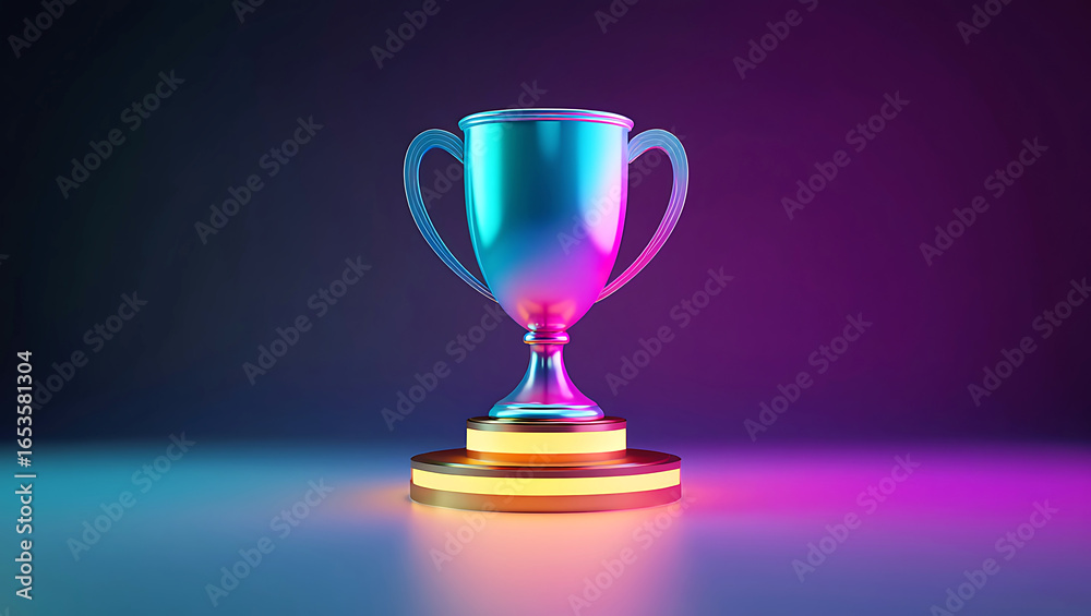 trophy cup on blue background trophy cup on blue background