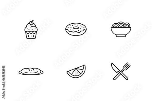 food icons set vector illustration design icon