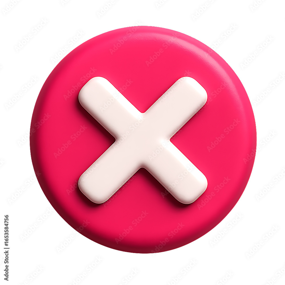 Fototapeta premium Pink circle with white cross symbol image