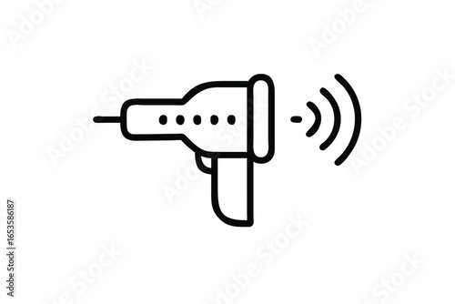 portable radio telescope weapon equipment pistol metal clamp icon