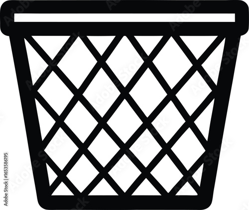 laundry hamper vector icon.