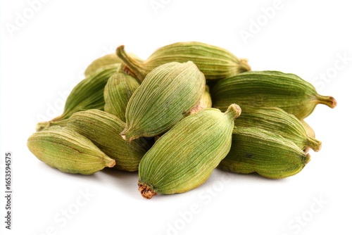 Wallpaper Mural Pile of Green Cardamom Pods on White Background Close Up View Torontodigital.ca
